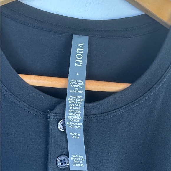 NEW Men’s Vuori Ever Performance Henley Black Large Active T-Shirt Buttery Soft - Picture 11 of 16